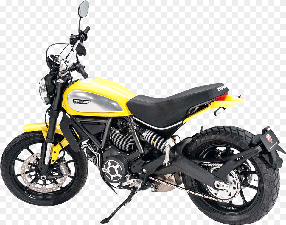 Ducati Scrambler Yellow Bike Hd, Machine, Motorcycle, Spoke, Transportation Free Png