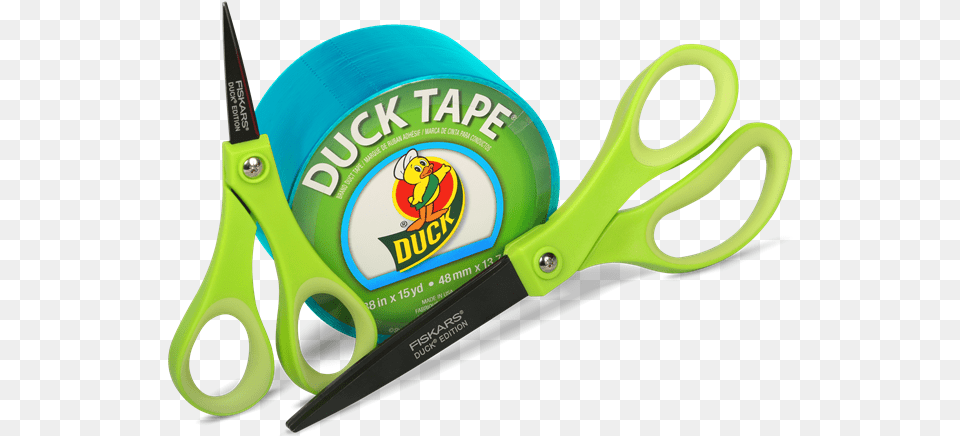 Duck Brand Duct Tape And Fiskars Partner To Introduce Printed Duck Tape Brand Duct Tape, Scissors, Blade, Shears, Weapon Free Png Download