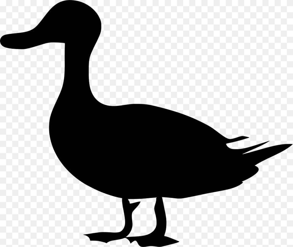 Duck Clipart Black, Gray Png