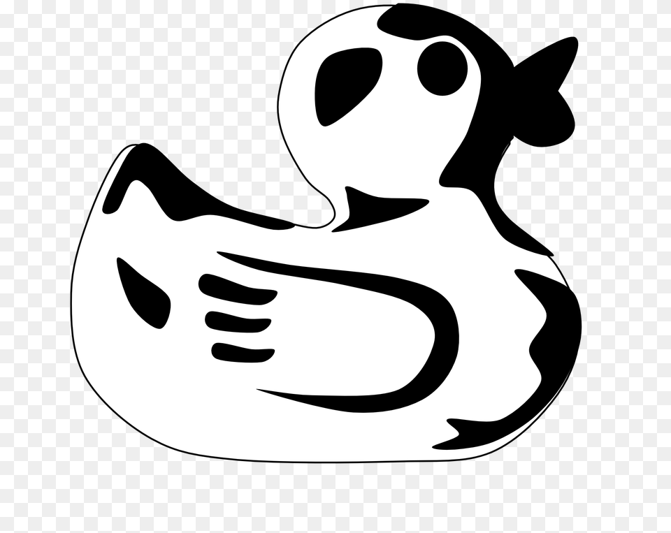 Duck Clipart Black And White, Stencil, Animal, Fish, Sea Life Png