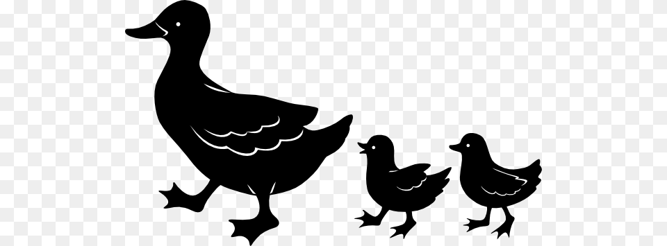 Duck Family Silhouettes Clip Art, Silhouette, Stencil, Animal, Bird Free Png