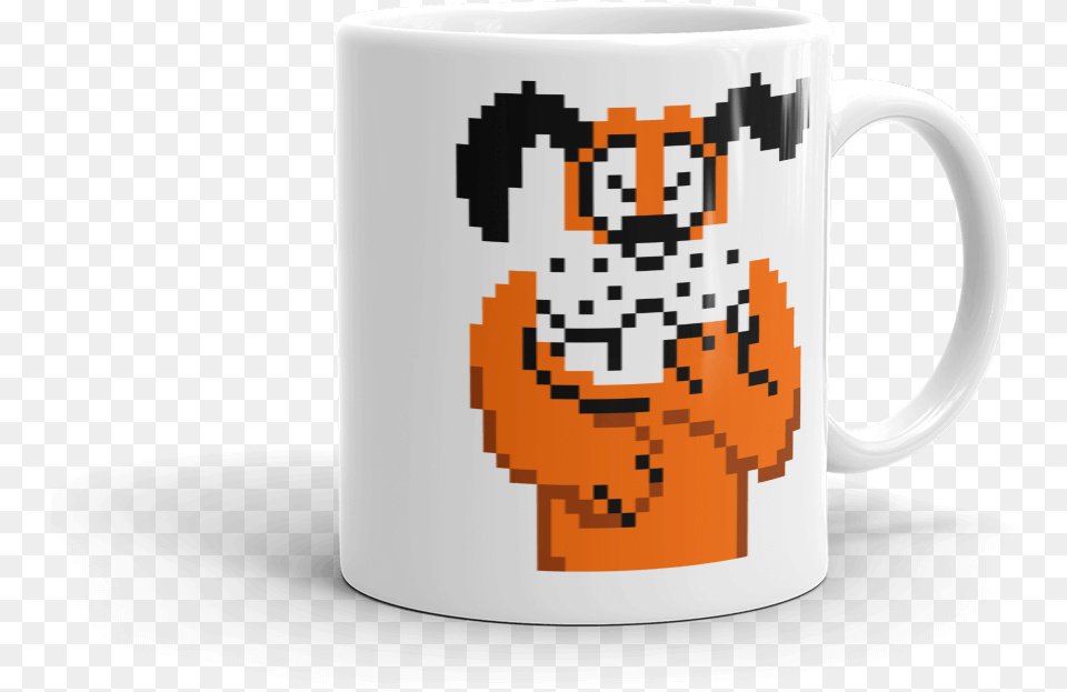 Duck Hunt Laughing Dog Nes Retro Video Game Coffee Mug Duck Hunt Dog, Cup, Beverage, Coffee Cup, Qr Code Png Image