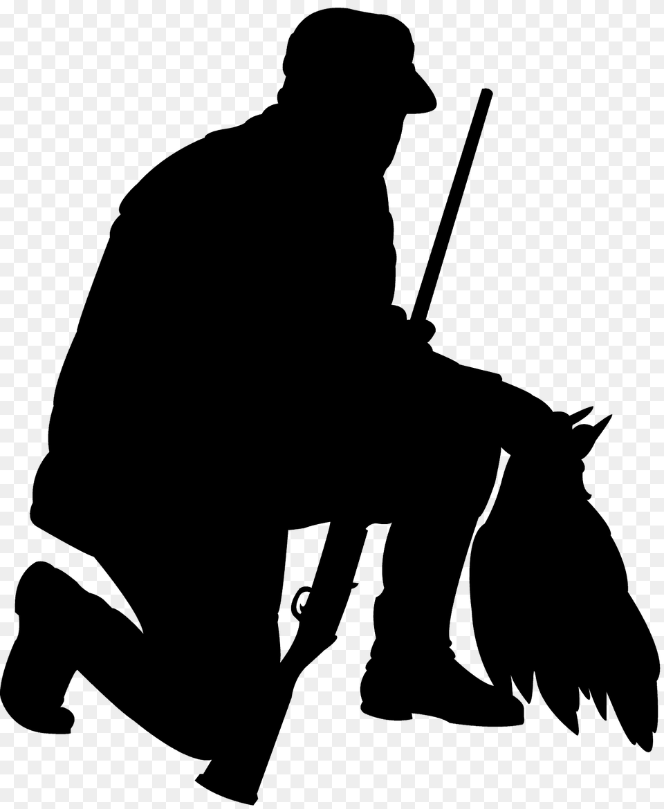 Duck Hunter Silhouette, Kneeling, Person, Adult, Male Png Image