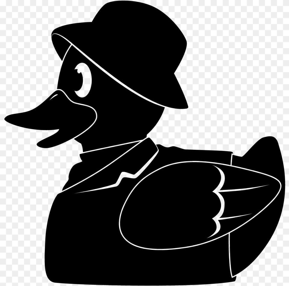 Duck Logo Bnw Duck, Gray Png