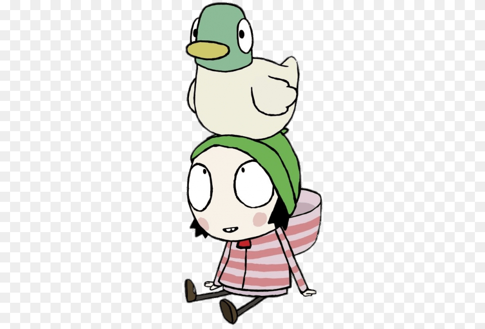 Duck Sitting On Sarahs Head, Person, Face, Clothing, Hat Png Image