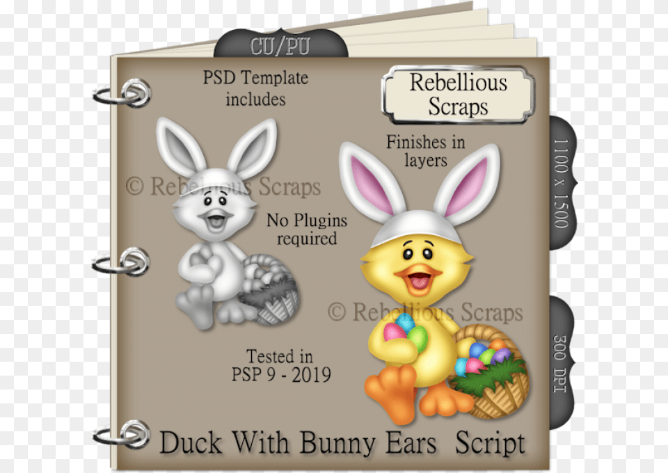 Duck With Bunny Ears Script Heart With Razorblade, Baby, Person, Text, Face Png Image