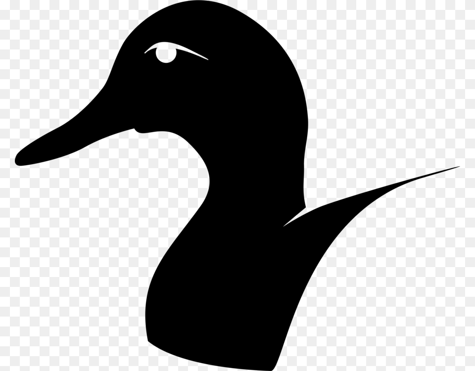 Ducks Head Mallard Goose Silhouette, Gray Png Image