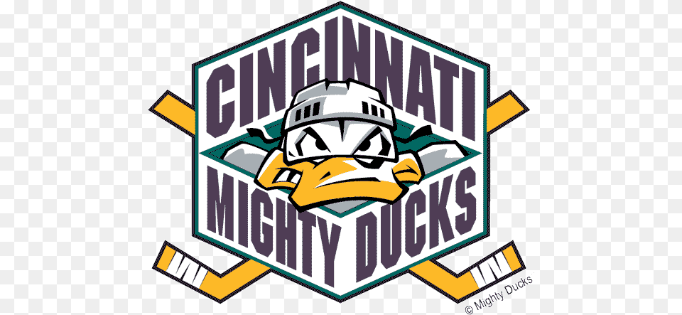Ducks Hockey Logos Cincinnati Mighty Ducks Ducks Cincinnati Logo, Helmet, Advertisement, Scoreboard, American Football Free Png
