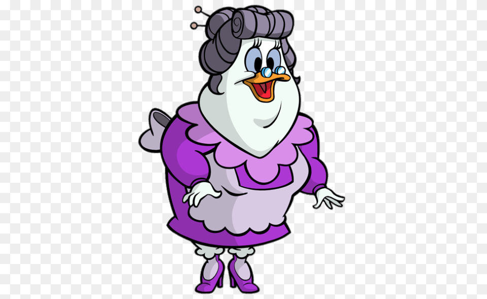 Ducktales Mrs Beakley, Purple, Cartoon, Person, Baby Free Png