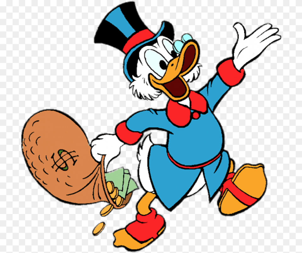 Ducktales Scrooge Mcduck Holding Money Bag Scrooge Mcduck Money Bag, Baby, Person, Face, Head Free Png Download