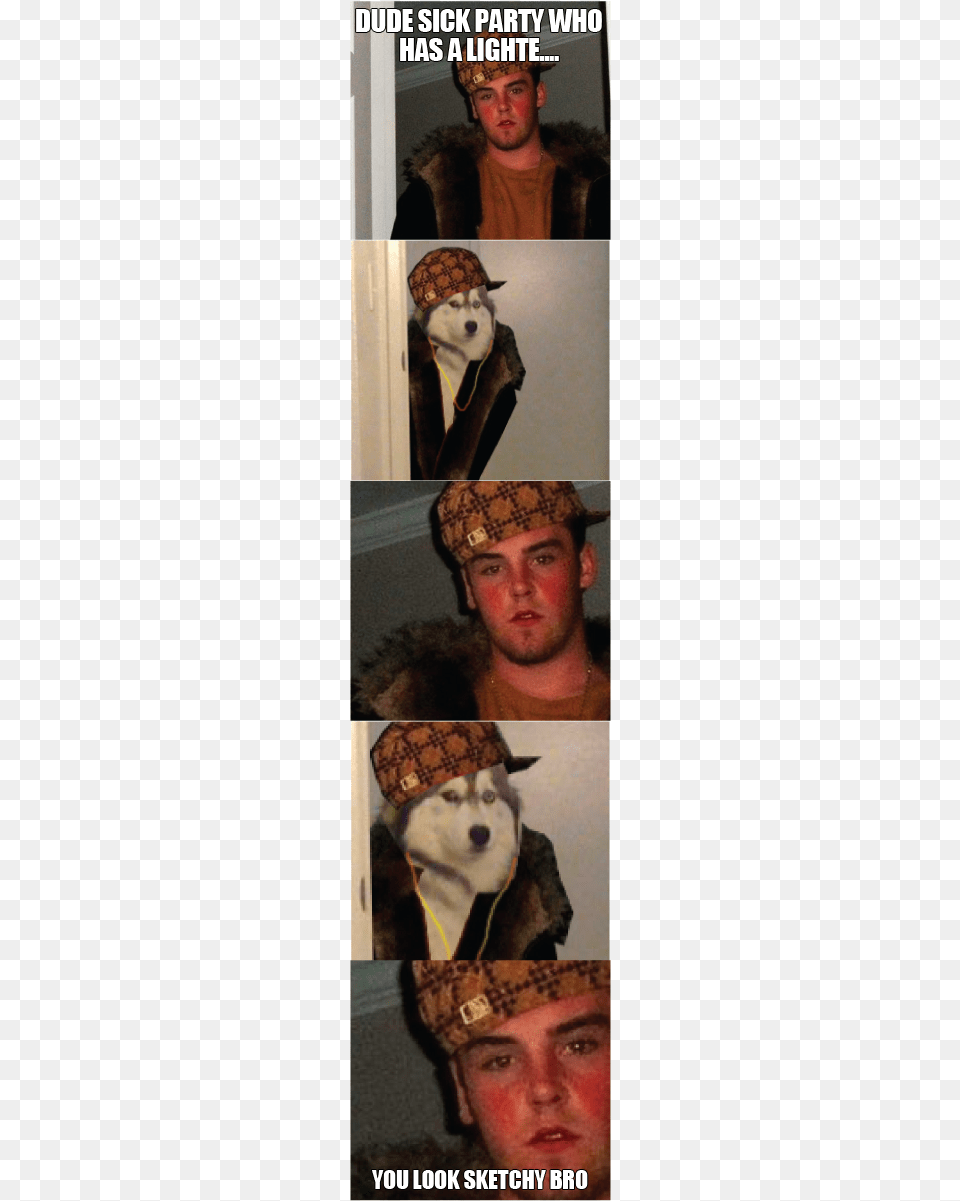 Dude Sickparty Who Has A Lighte You Look Sketchy Bro Scumbag Steve Meme, Portrait, Face, Costume, Collage Png