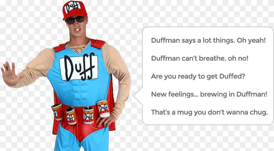 Duffman Quotes Costume, Baseball Cap, Cap, Clothing, Hat Png Image