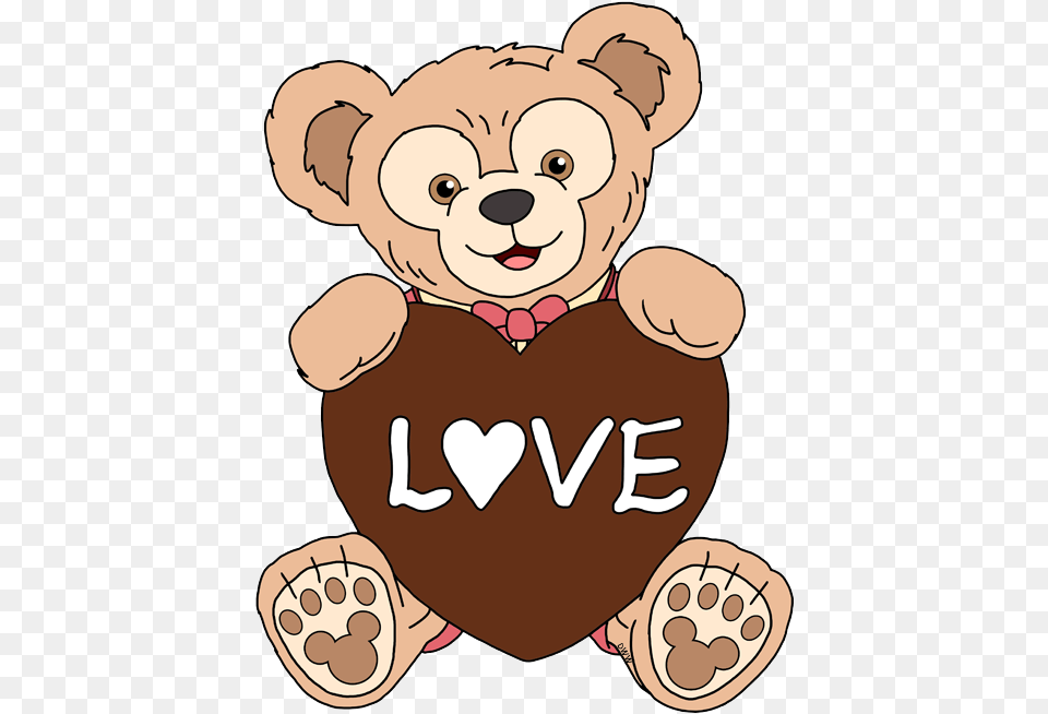 Duffy Chocolate Heart Duffy And Friends Clipart Cartoon, Teddy Bear, Toy, Baby, Person Png Image