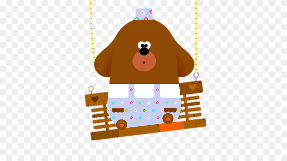 Duggee On Broken Swing, Cartoon, Nature, Outdoors, Snow Png