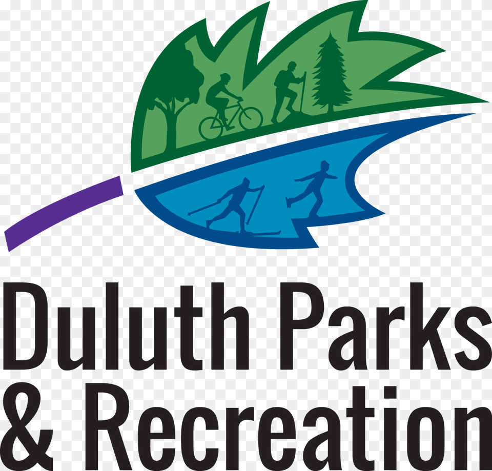 Duluth Parks And Recreation, Logo, Person, Bicycle, Transportation Free Png Download
