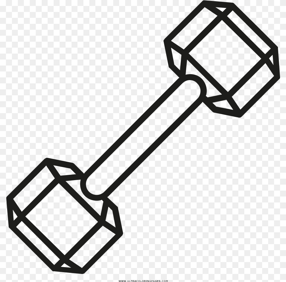 Dumbbell Coloring, Device, Hammer, Tool Free Png