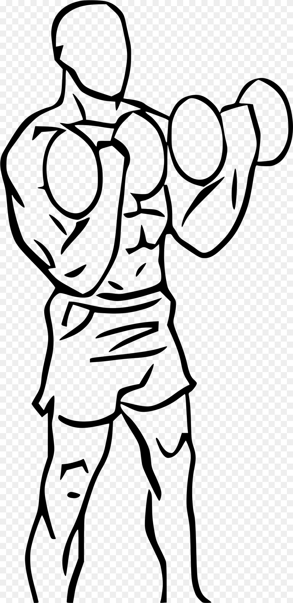 Dumbbell Drawing Curls Bicep Curl Dumbbells, Gray Png Image