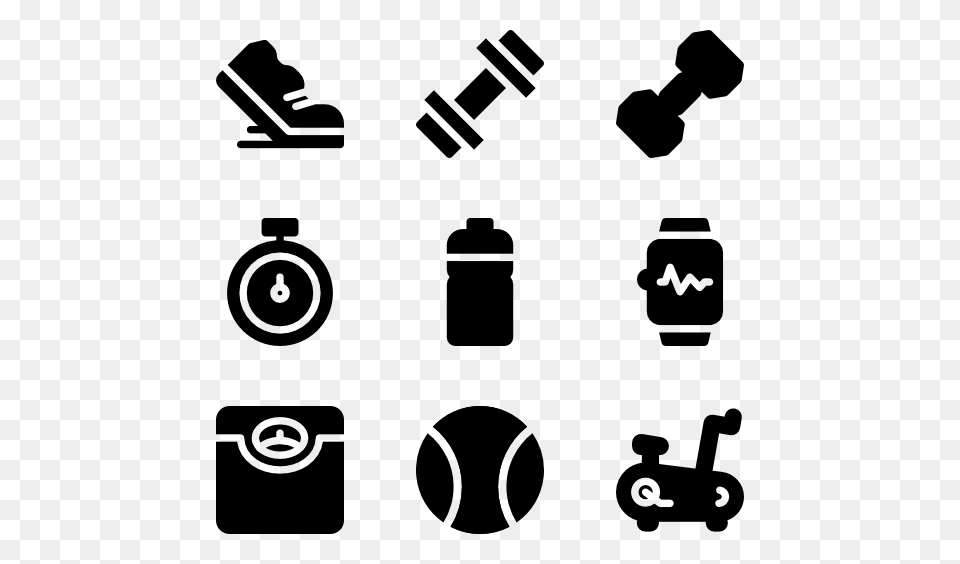 Dumbbell Icons, Gray Png Image