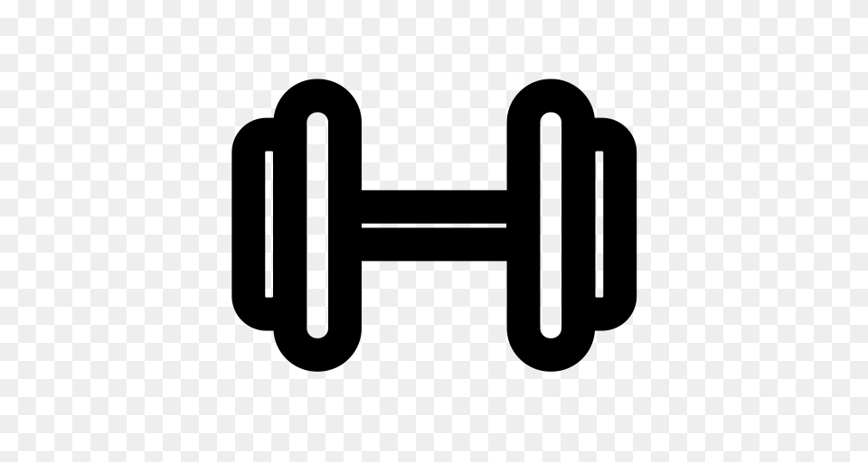Dumbbell Linear Exercise Icon With And Vector Format, Gray Png Image