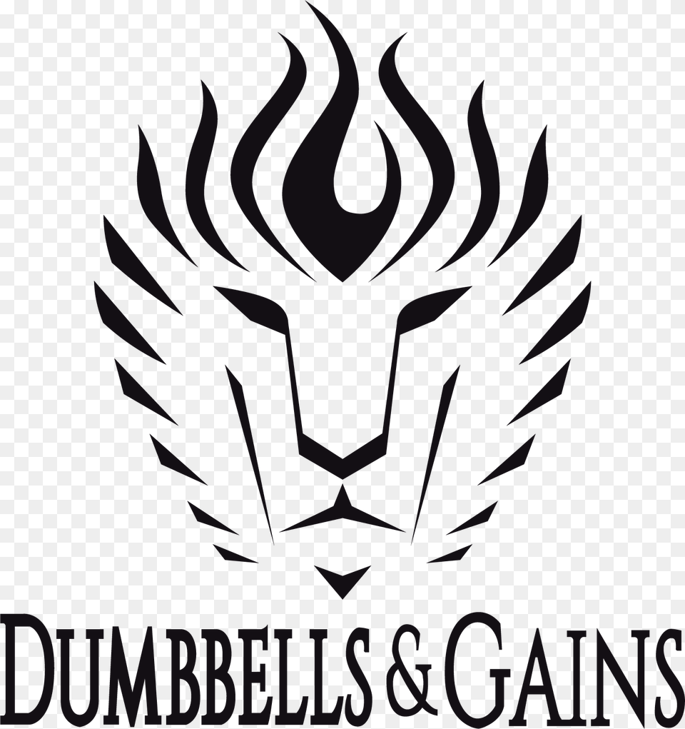 Dumbbells Amp Gains Kingsmen Enterprises, Emblem, Symbol, Logo, Stencil Png Image