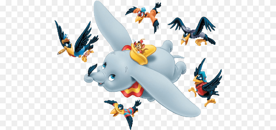 Dumbo The Flying Elephant Timothy Q Dumbo And His Friends, Animal, Bird, Cartoon, Baby Png Image