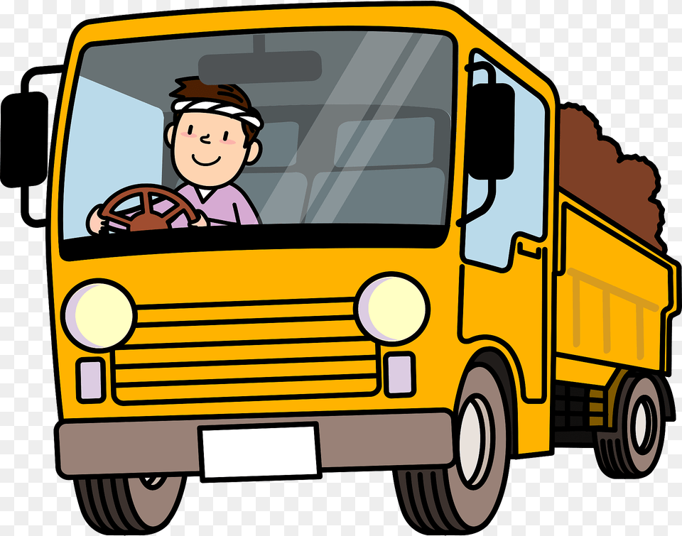 Dump Truck Driver Clipart, Bus, Vehicle, Transportation, Baby Png Image