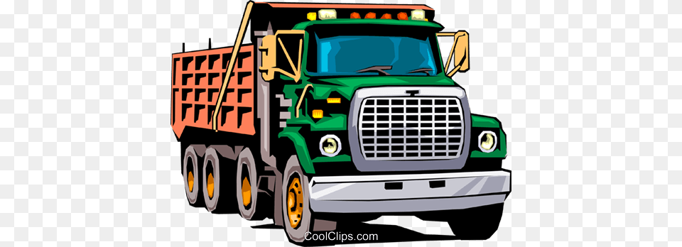 Dump Truck Royalty Vector Clip Art Illustration, Trailer Truck, Transportation, Vehicle, Bulldozer Free Transparent Png