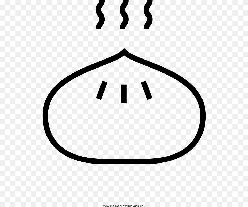 Dumpling Coloring Page, Gray Png