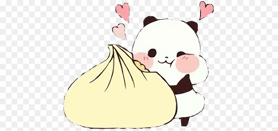 Dumpling Panda Kawaii Freetoedit Kawaii Dumpling, Bag, Baby, Person, Head Png Image