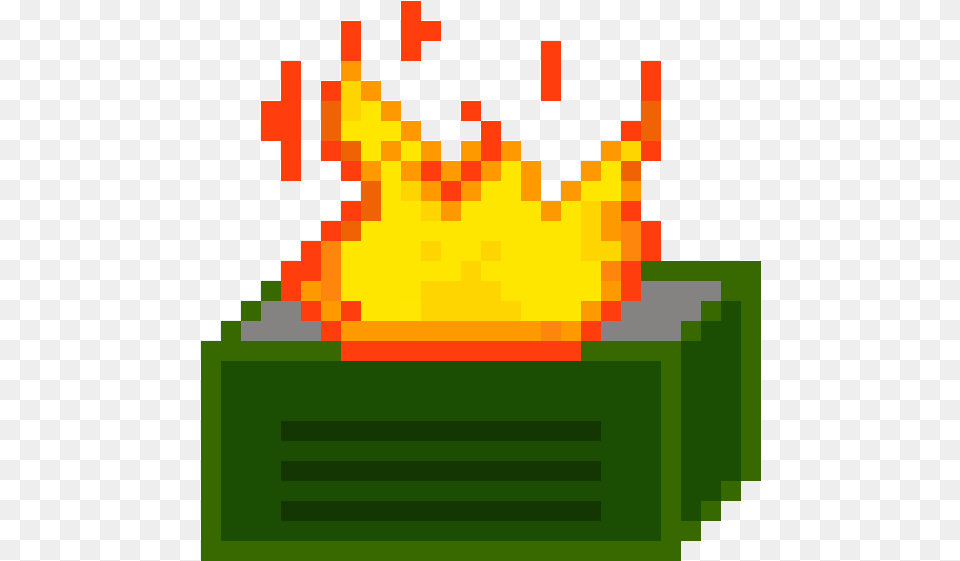 Dumpster Fire Pixel Art Dumpster Fire, Flame, Dynamite, Weapon Png Image