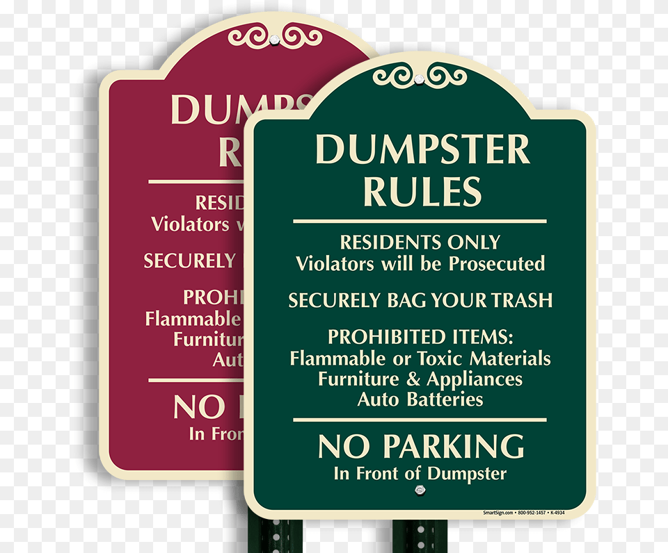 Dumpster Rules Signaturesign Smartsign Warning Neighborhood Watch Our Neighbors, Sign, Symbol, Advertisement Free Png