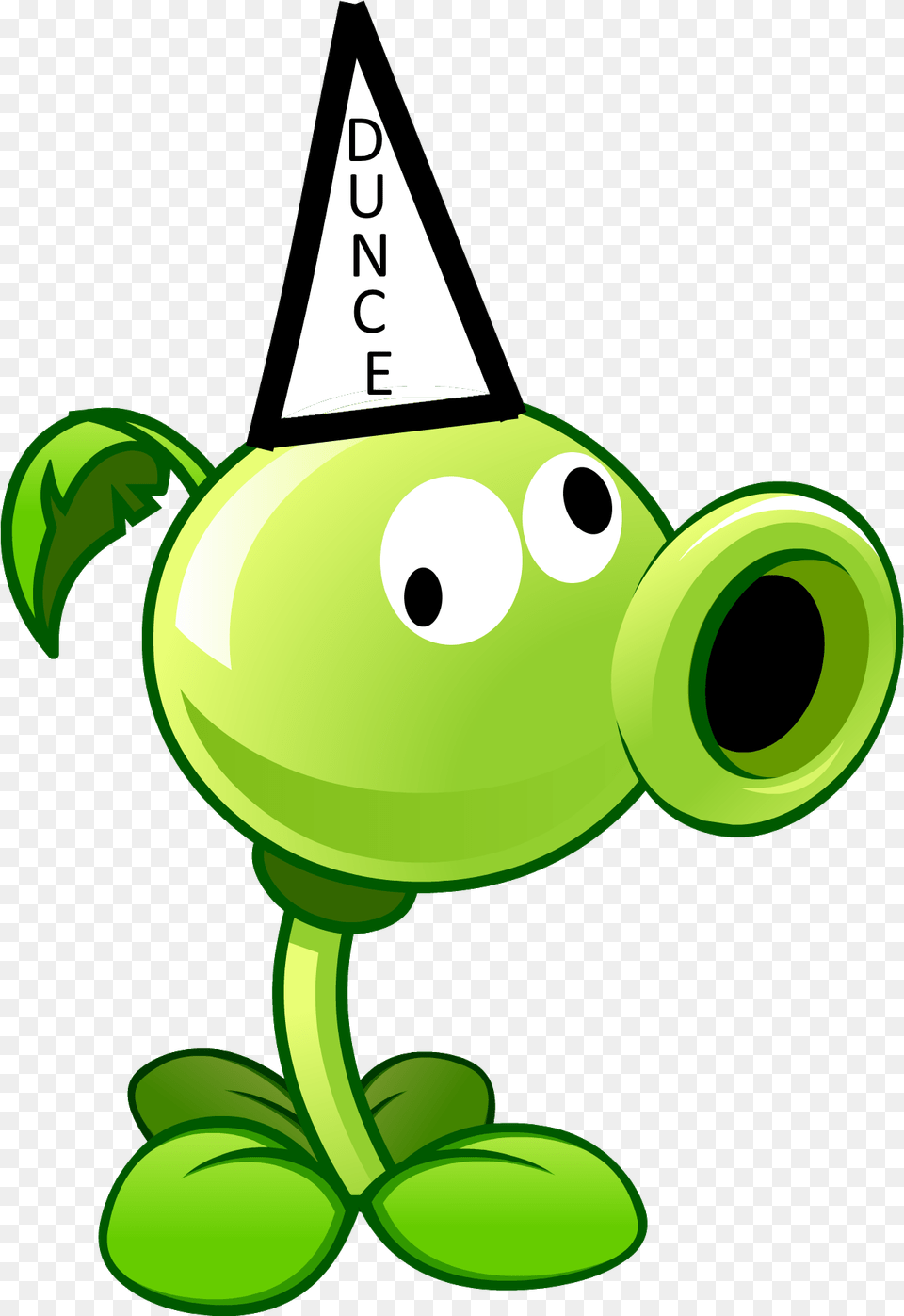 Dunce Peashooter Character Plants Vs Zombies, Green Free Transparent Png