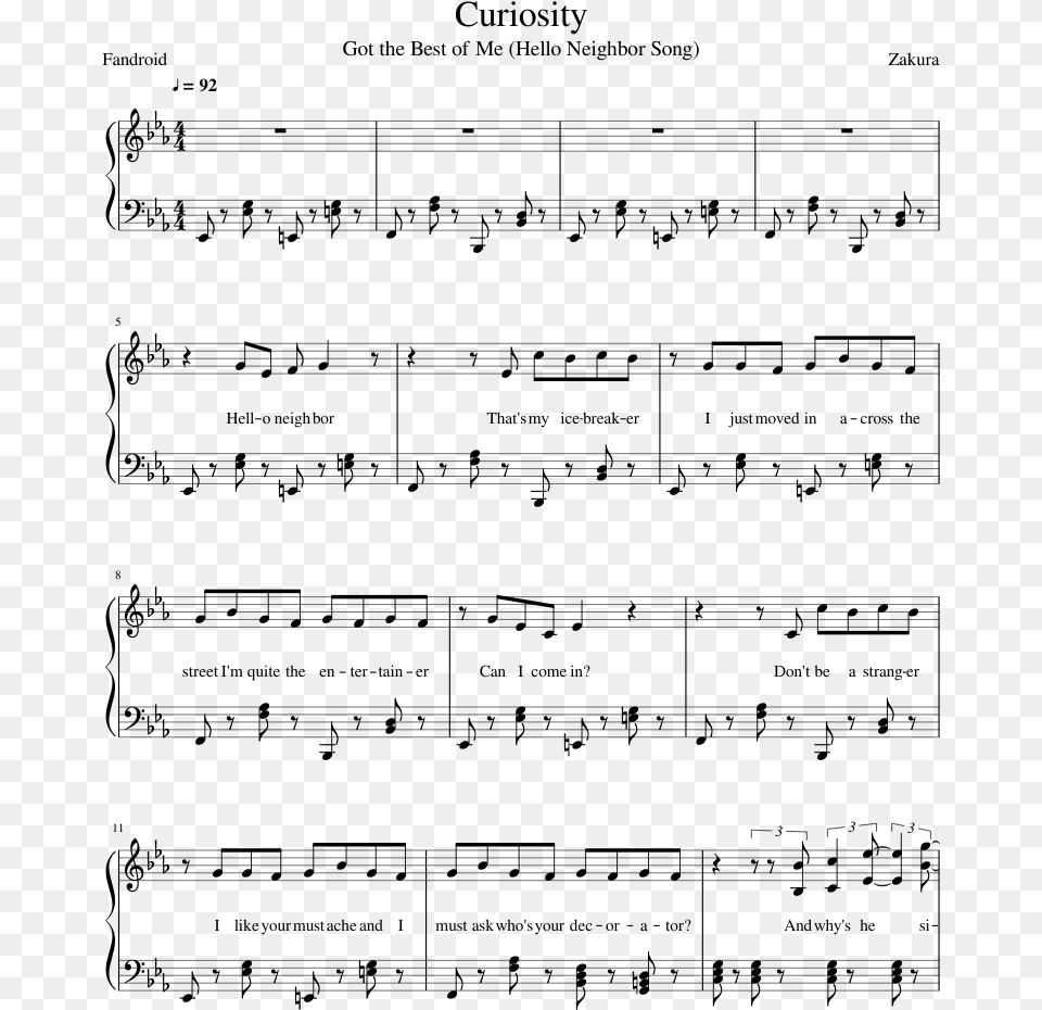 Duncombe Minuet In C Sheet Music, Gray Png