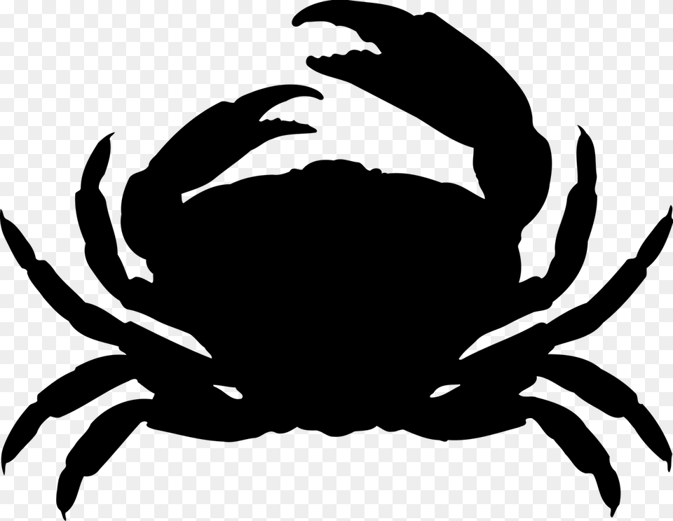 Dungeness Crab Silhouette Clip Art, Gray Png