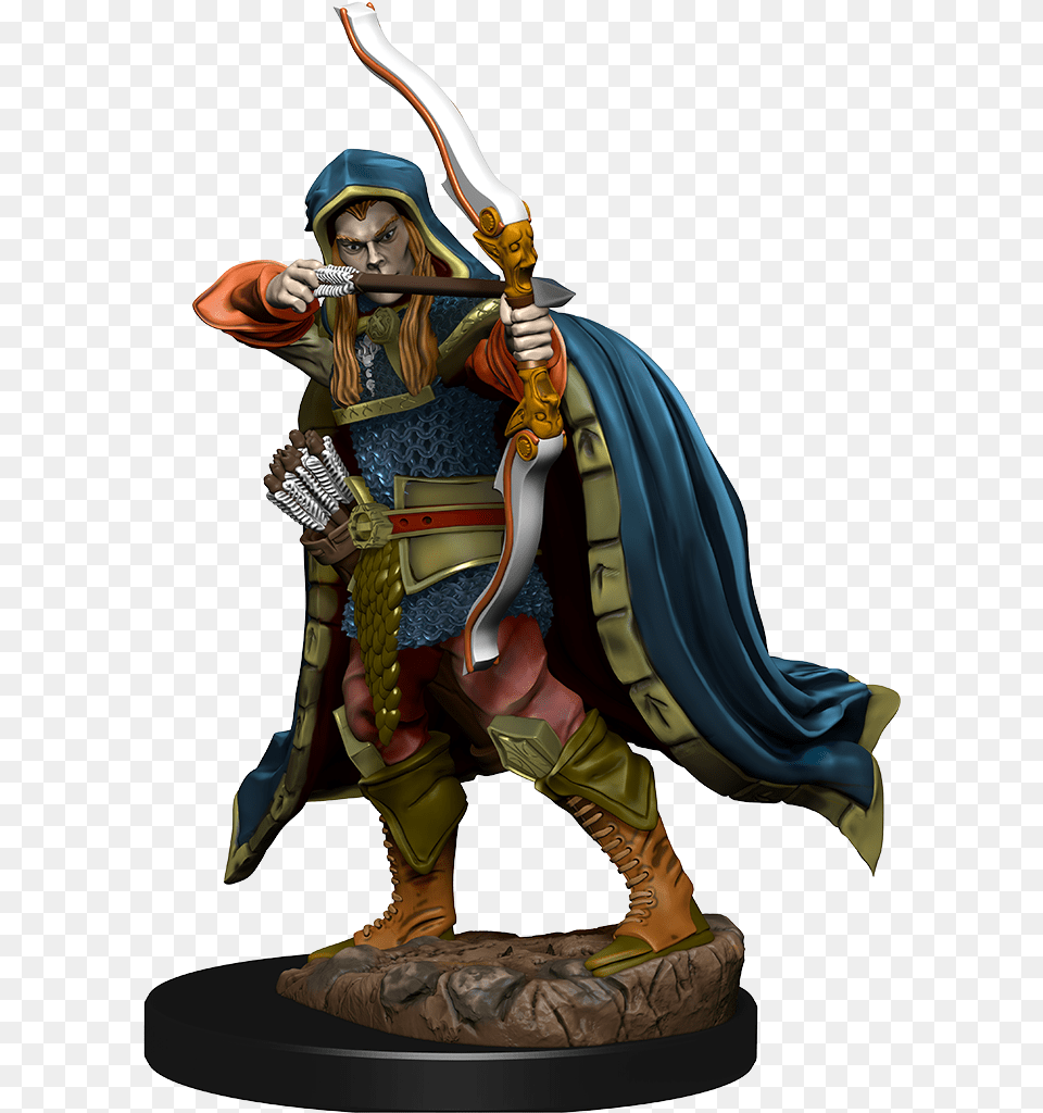 Dungeons And Dragons Minis Wizkids Male Elf Bard, Archer, Archery, Bow, Weapon Png Image