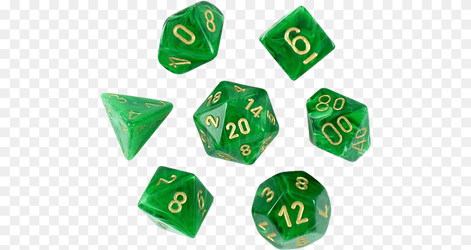 Dungeons And Dragons Vortex Green With Gold 7 Die Set Dice Game Free Transparent Png