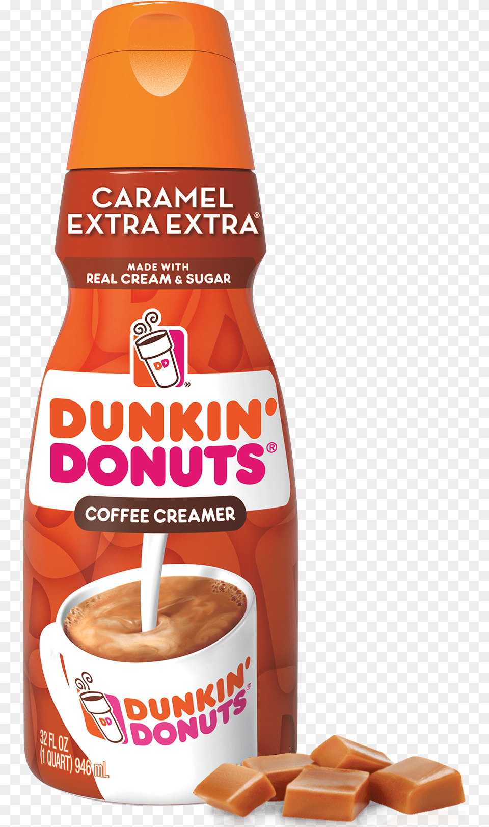 Dunkin Donuts Caramel Extra Coffee Creamer Dunkin Dunkin Donuts Coffee Ground Medium Roast, Cup, Food, Ketchup, Dessert Free Png Download