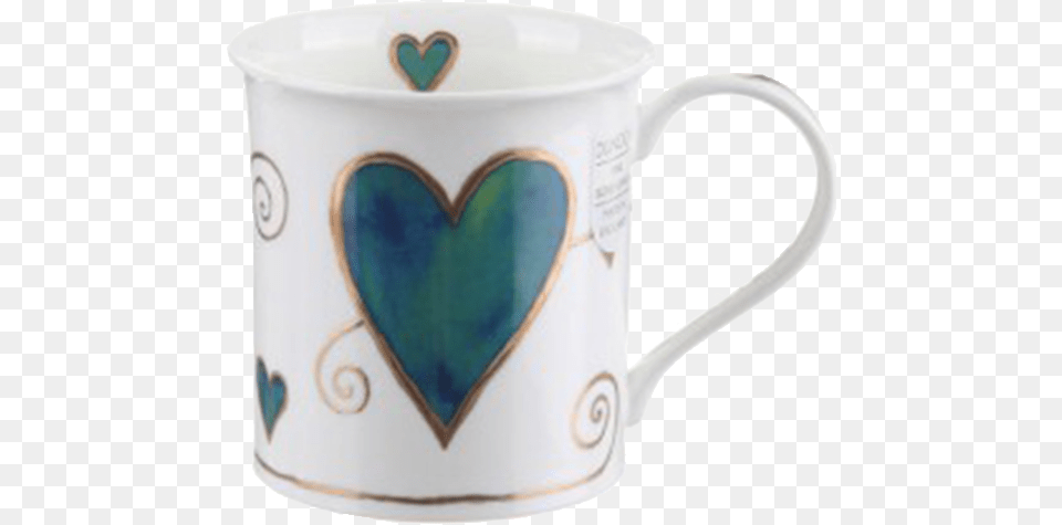 Dunoon Blue Heart Mug, Art, Cup, Porcelain, Pottery Free Png Download