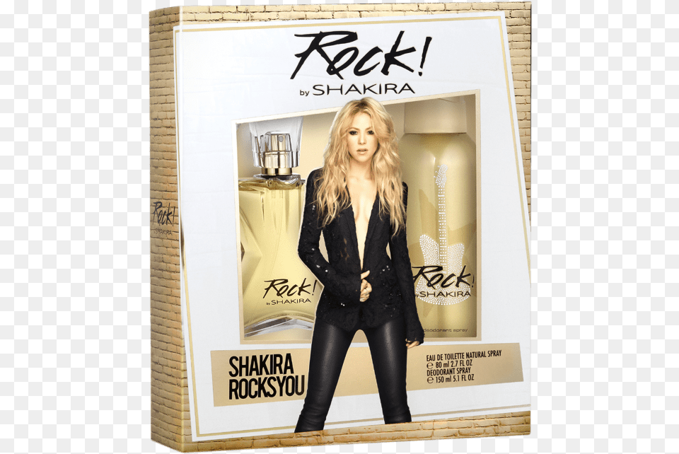 Duo Shakira Feminino Shakira Rock Giftset Edt Spray 50ml Deodorant Spray, Person, Blonde, Jacket, Clothing Free Png