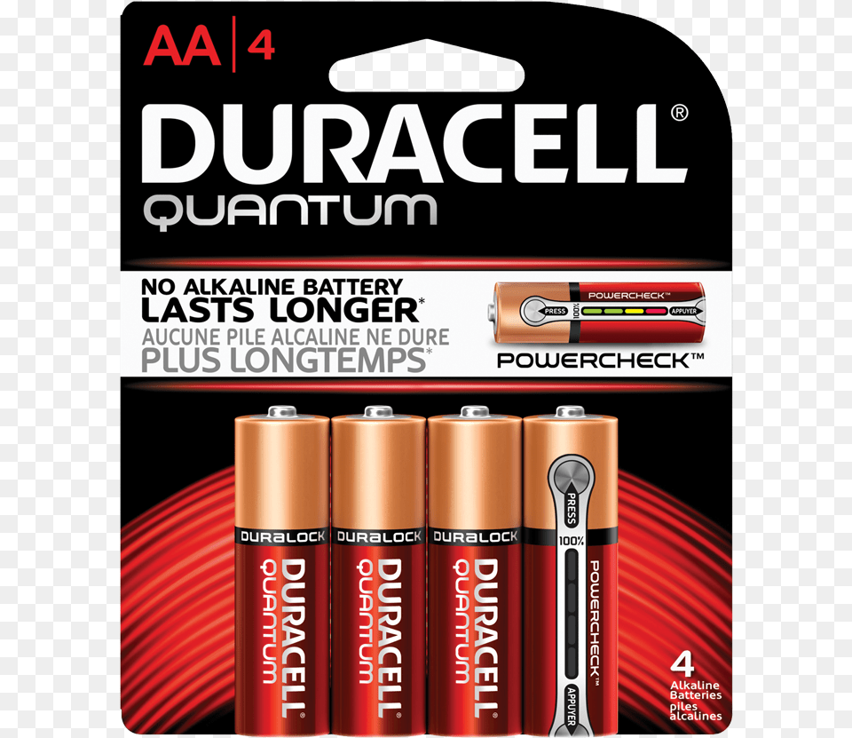Duracell Quantum Alkaline Batteries With Powercheck Duracell Batteries 8 Pack, Dynamite, Weapon, Can, Tin Free Png Download