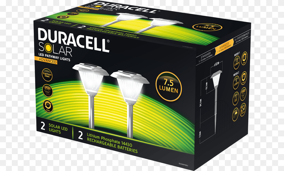 Duracell Solar Pathway Lights 2 Pack Duracell Solar Led Lights, Lighting, Light, Cutlery, Adapter Free Png