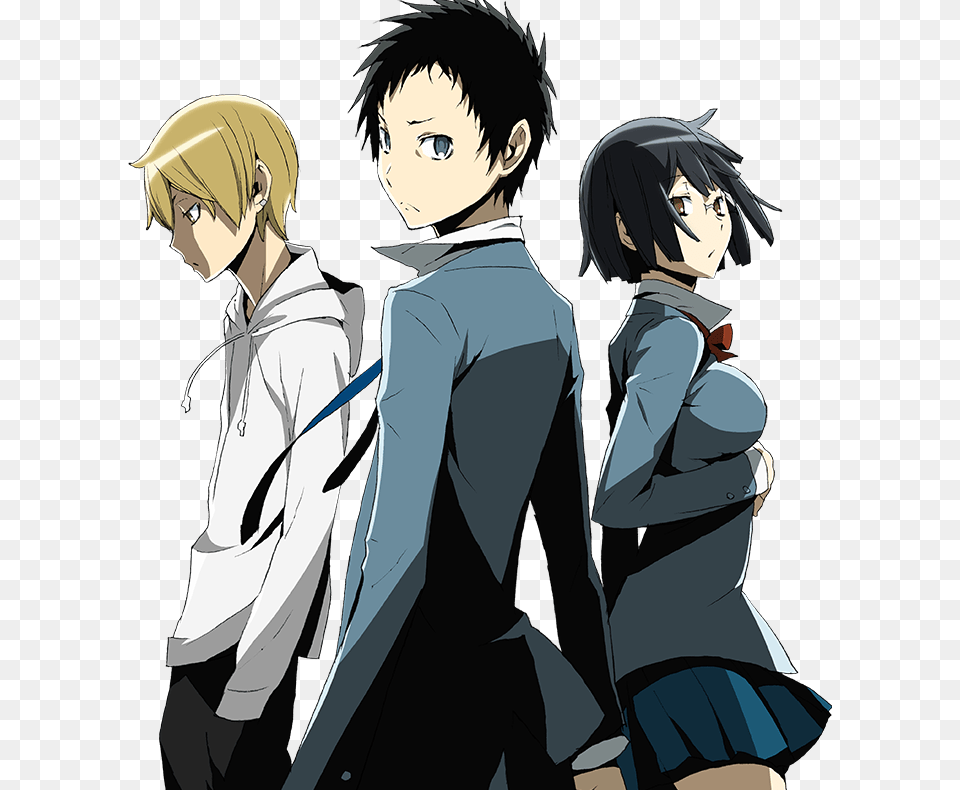 Durarara X2 The Trio Durarara Mikado Kida Anri, Publication, Book, Comics, Person Png Image