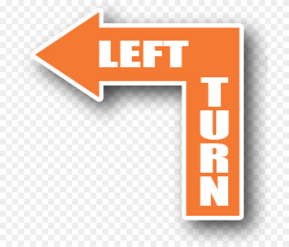 Durastripe Floor Marking Orange Directional Arrow Arrow Sign Left Turn, First Aid, Symbol, Text Free Transparent Png