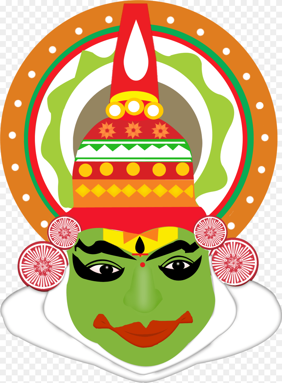 Durga Drawing Kathakali Face Onam Greetings 2018, Hat, Clothing, Art, Food Free Png