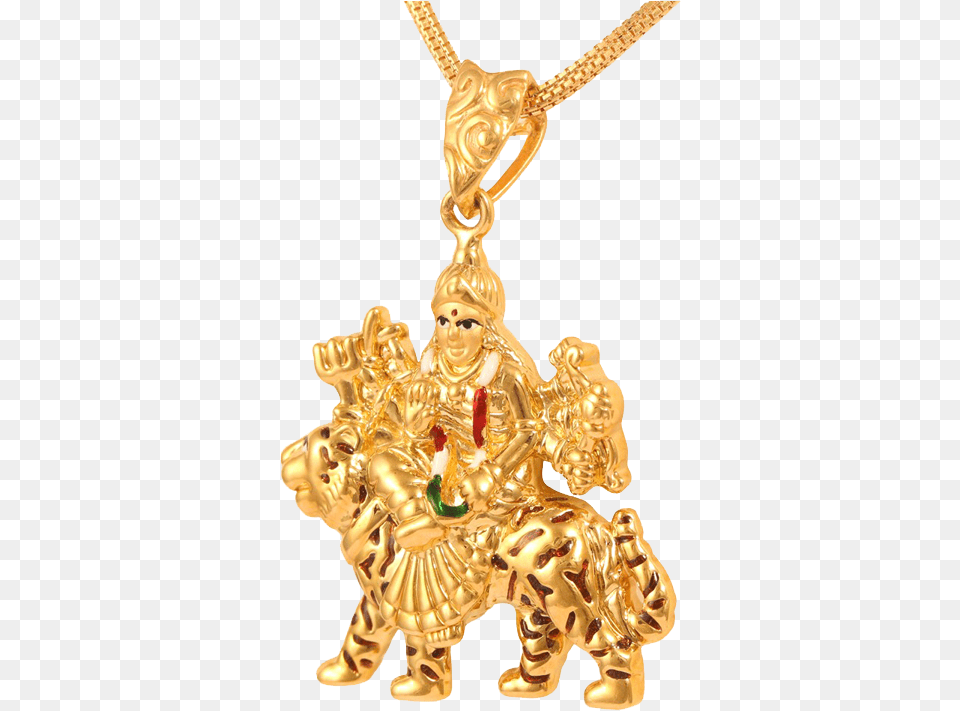 Durga Ji Gold Pendant, Accessories, Treasure, Necklace, Jewelry Free Png Download