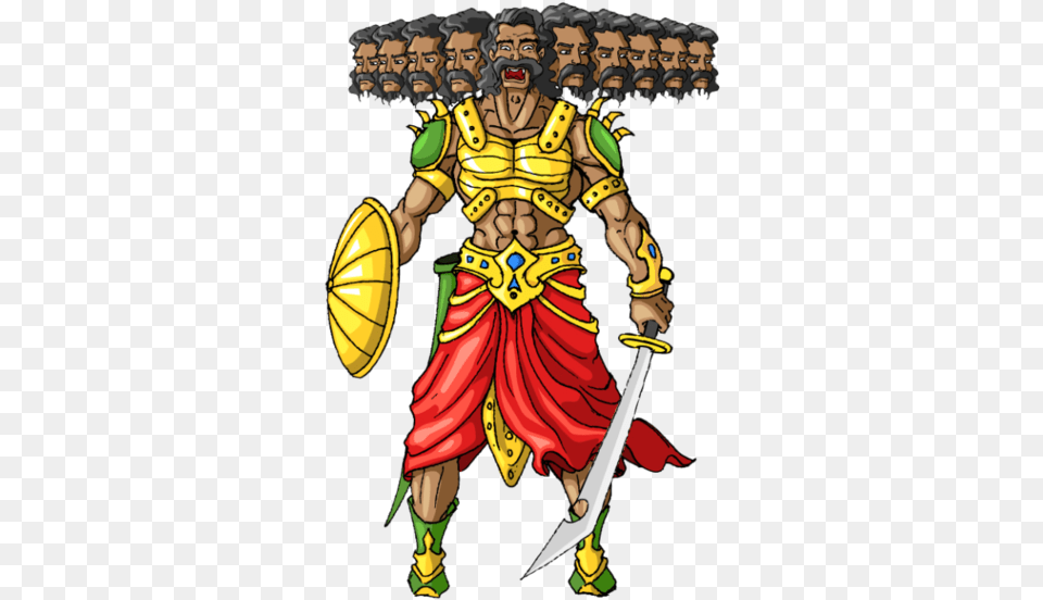 Durga Puja Dussehra Ravana Warrior Profession Dussehra, Person, Book, Comics, Publication Free Transparent Png