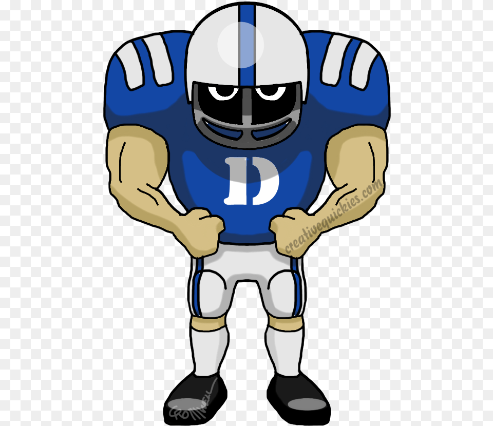 Durham North Carolina Duke University Blue Devils Cartoon Eagles Football Player, Helmet, American Football, Person, Playing American Football Free Png Download