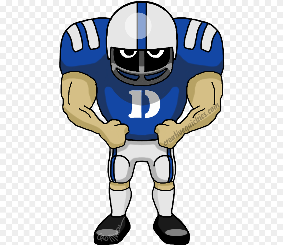 Durham North Carolina Duke University Blue Devils Green Bay Packers Cartoon, Helmet, American Football, Football, Person Png Image