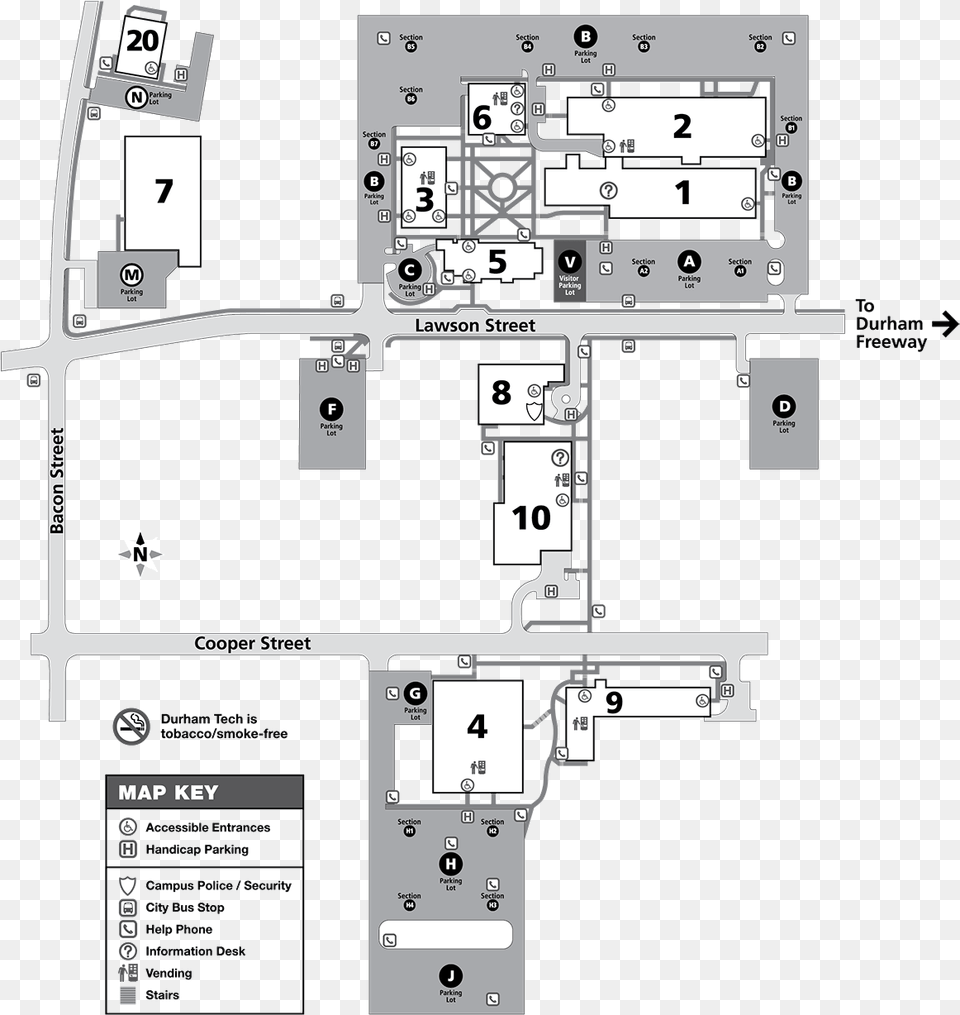 Durham Tech Main Campusmap Durham Technical Community College Campus, Chart, Diagram, Plan, Plot Png Image