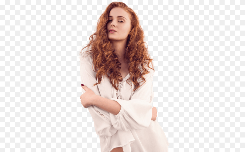 Dusan Reljin Curly Sophie Turner Red Hair, Adult, Portrait, Photography, Person Free Png Download